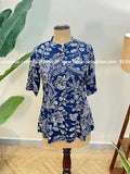 Short Kurti in Cotton - Navy Blue (1004C) - navy blue / M