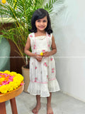 Pre-Book: Florista Onam Special Kids Frock in Mul- Chanderi - (3820A)
