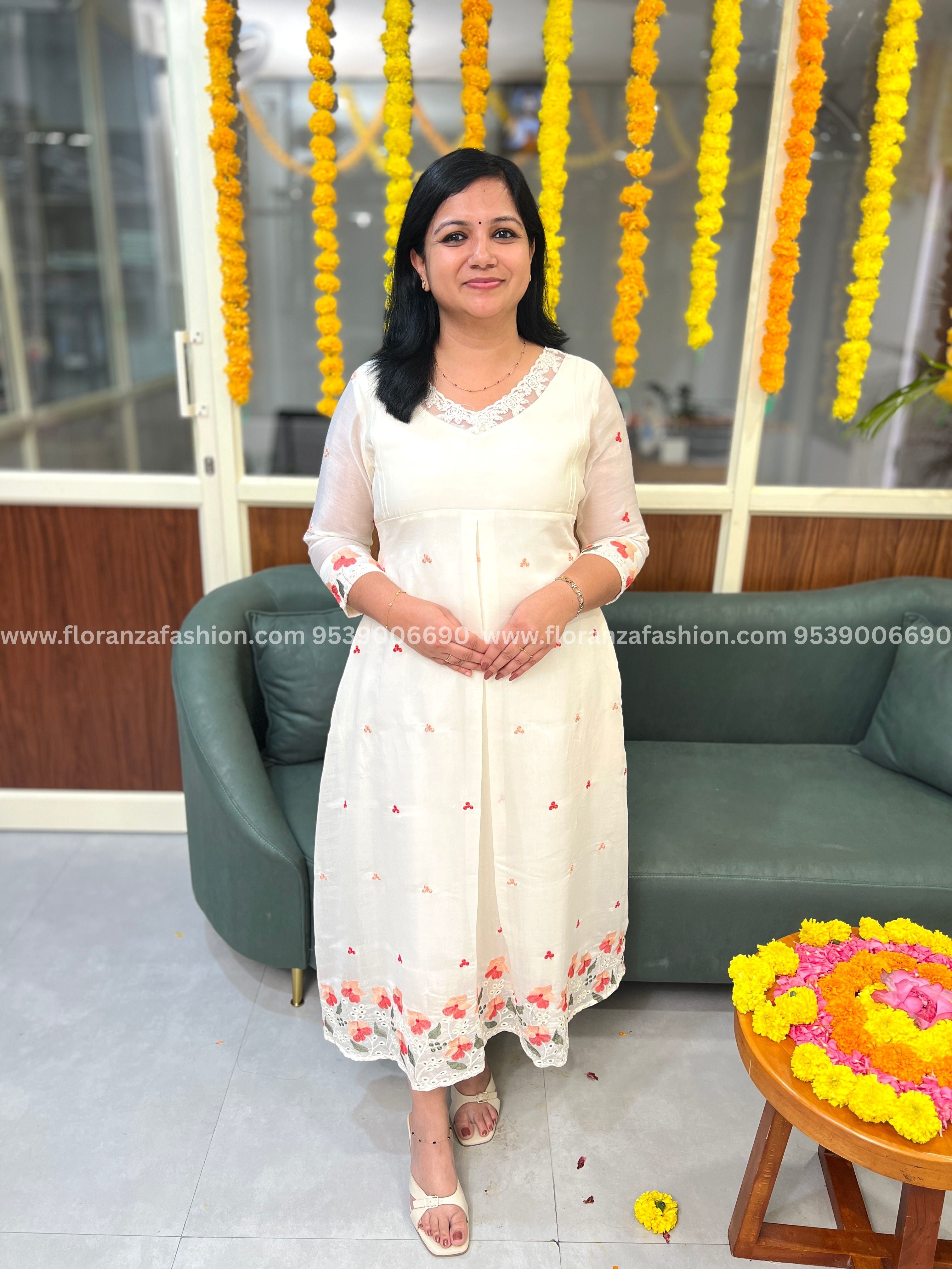 Pre-Book: Florista Onam Special Kurti in Mul- Chanderi - 3816